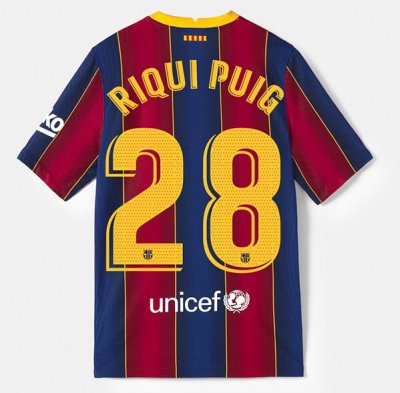 2020-21 Barcelona Home Soccer Jersey Shirt RIQUI PUIG #28