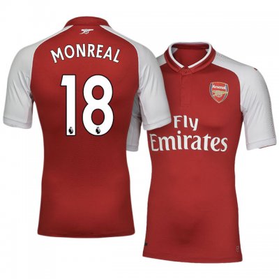 2017-18 Arsenal #18 Nacho Monreal Home Soccer Jersey
