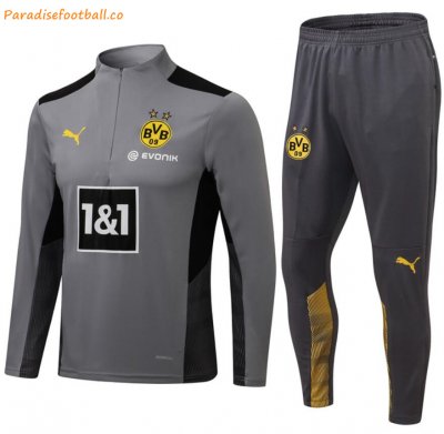 2021-22 Dortmund Grey Training Kits Sweatshirt with Pants