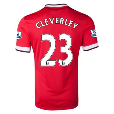 Manchester United 14/15 CLEVERLEY #23 Home Soccer Jersey