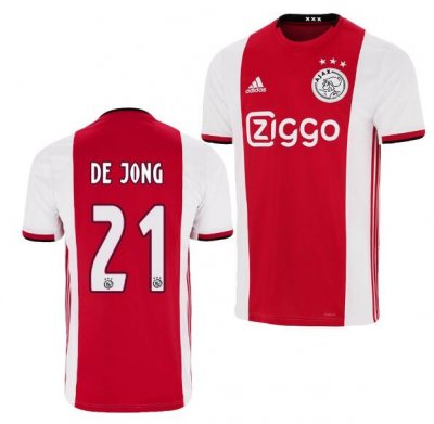 2019-20 Ajax Home Soccer Jersey Shirt Frenkie de Jong 21