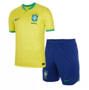 2022 World Cup Brazil Home Kids/Youth Soccer Kits Shirt with Shorts
