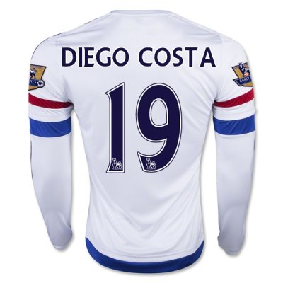 2015-16 Chelsea DIEGO COSTA #19 LS Away Soccer Jersey
