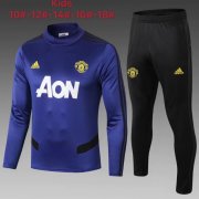 Kids 2019-20 Manchester United Blue Sweatshirt Training Kits