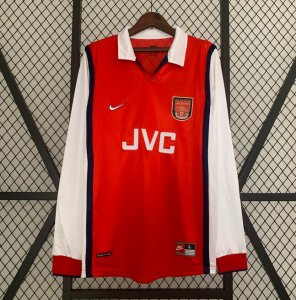 1998-99 Arsenal Retro Long Sleeve Home Soccer Jersey Shirt
