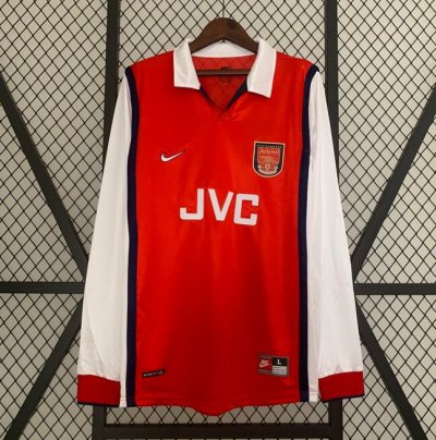 1998-99 Arsenal Retro Long Sleeve Home Soccer Jersey Shirt