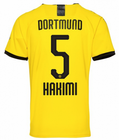 2019-20 Borussia Dortmund Home Soccer Jersey Shirt Hakimi 5