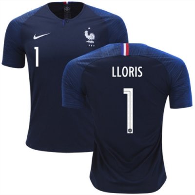 2018 World Cup France Home Soccer Jersey Shirt Hugo Lloris #1