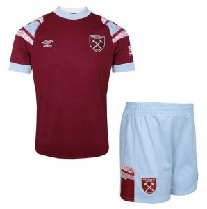 2022-23 West Ham United Kids Home Soccer Kits Shirt With Shorts