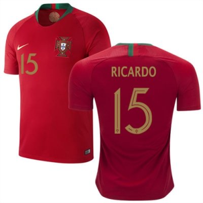 2018 World Cup Portugal Home Soccer Jersey Shirt Ricardo Pereira #15