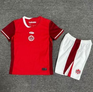 2024 Copa America Canada Kids Home Soccer Kits Shirt with Shorts