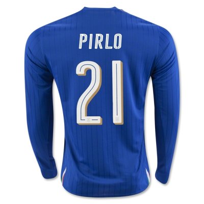 2016 Italy PIRLO #21 LS Home Soccer Jersey