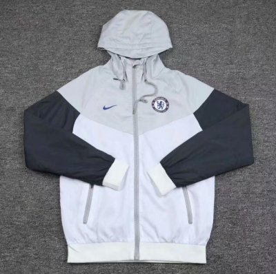 2020-21 Chelsea Grey White Windbreaker Jacket