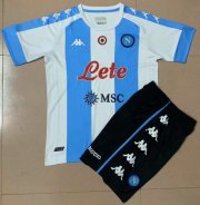 Kids Napoli 2020-21 Fourth Away Soccer Kits Shirt With Shorts