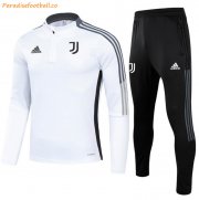 2021-22 Juventus White Grey Training Kits Sweatshirt with Pants