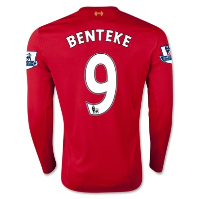 2015-16 Liverpool BENTEKE #9 LS Home Soccer Jersey