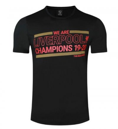 2020-21 Liverpool Black "We Are Liverpool Champions 19-20" T-Shirt