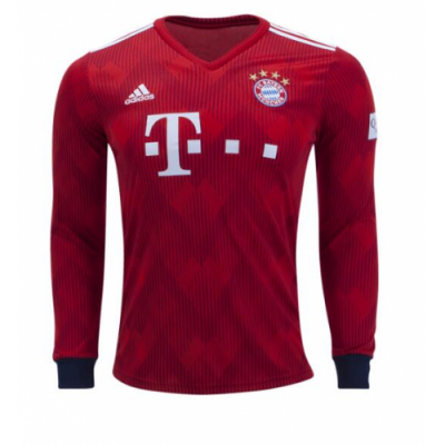 2018-19 Bayern Munich Long Sleeve Home Soccer Jersey Shirt