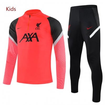 Kids 2020-21 Liverpool Orange Sweatshirt and Pants Training Kits