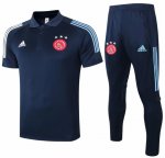 2020-21 Ajax Dark Blue Polo Kits Shirt + Pants