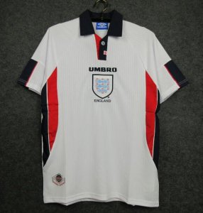 1998 England Retro Home Soccer Jersey Shirt