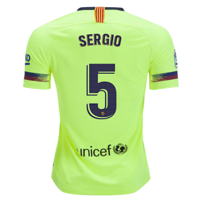 2018-19 FC Barcelona Away Soccer Jersey Shirt Sergio #5