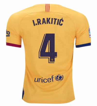 2019-20 Barcelona Away Soccer Jersey Shirt Ivan Rakitic #4