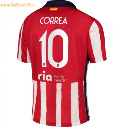 2020-21 Atlético Madrid Metropolitano Home Soccer Jersey Shirt with Correa 10 printing
