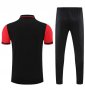 2021-22 AC Milan Black Red Polo Kits Shirt with Pants