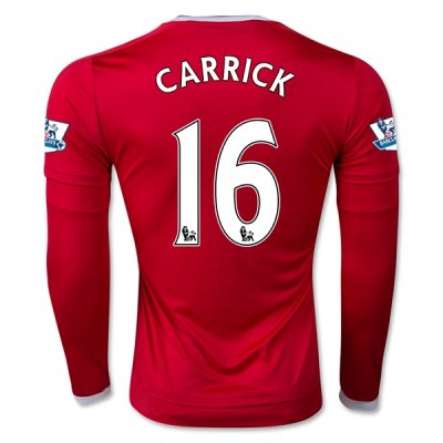 2015-16 Manchester United LS Home Soccer Jersey CARRICK 16