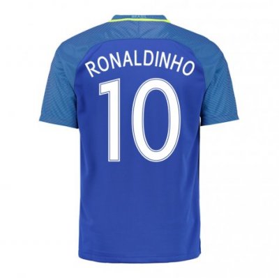 2016 Brazil Ronaldinho 10 Away Soccer Jersey