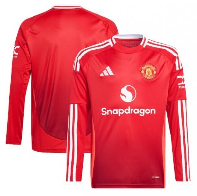 2024-25 Manchester United Long Sleeve Home Soccer Jersey Shirt