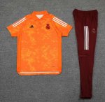 2020-21 Real Madrid Orange Polo Kits Shirt + Pants