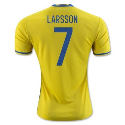 2016 Sweden Larsson 7 Home Soccer Jersey