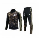 2019-20 Real Madrid Black Gold High Neck Sweatshirt EA Sports Suits with pants
