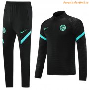 2021-22 Inter Milan Black Training Kits Sweatshirt with Pants