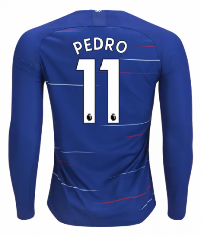 2018-19 Chelsea LS Home Soccer Jersey Shirt Pedro #11