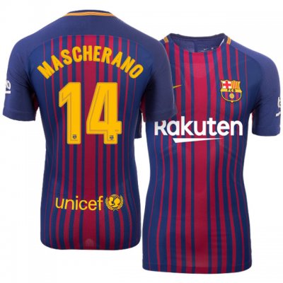 2017-18 Barcelona #14 Javier Mascherano Home Soccer Jersey
