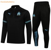 2021-22 Marseille Black Training Kits Sweatshirt with Pants