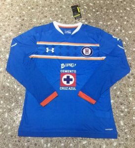 2015-16 Cruz Azul Home Soccer Jersey LS