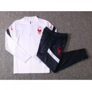 2020 France Kids/Youth White Training Kits Jacket and Pants