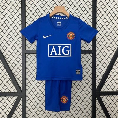 2008-09 Manchester United Retro Kids Third Soccer Kits Shirt With Shorts