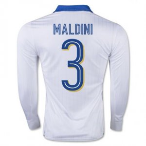 2016 Italy 3 Paolo Maldini LS Away Soccer Jersey