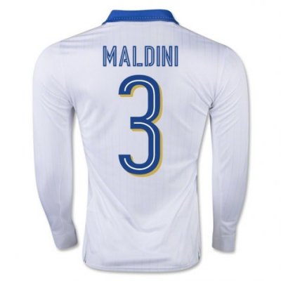 2016 Italy 3 Paolo Maldini LS Away Soccer Jersey