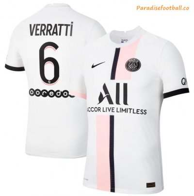 2021-22 Maillot PSG Extérieur Away Soccer Jersey Shirt with Verratti 6 printing