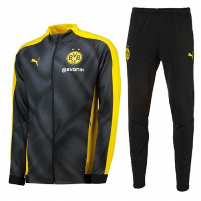 2019-20 Dortmund Black Grey Training Kits (Jacket + Pants)