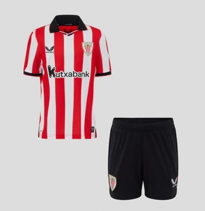 2025-26 Athletic Bilbao Kids Home Soccer Kits Shirt With Shorts