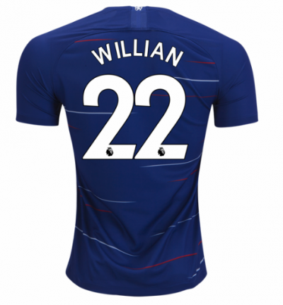 2018-19 Chelsea Home Soccer Jersey Shirt Willian #22