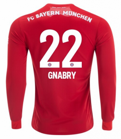 2019-20 Bayern Munich Long Sleeve Home Soccer Jersey Shirt Serge Gnabry #22