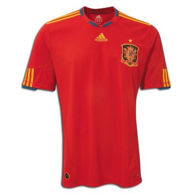 2010 World Cup Spain Home Red Champion Soccer Jersey Shirt
